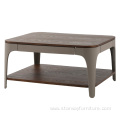 Modern square coffee table plastic leg wooden top